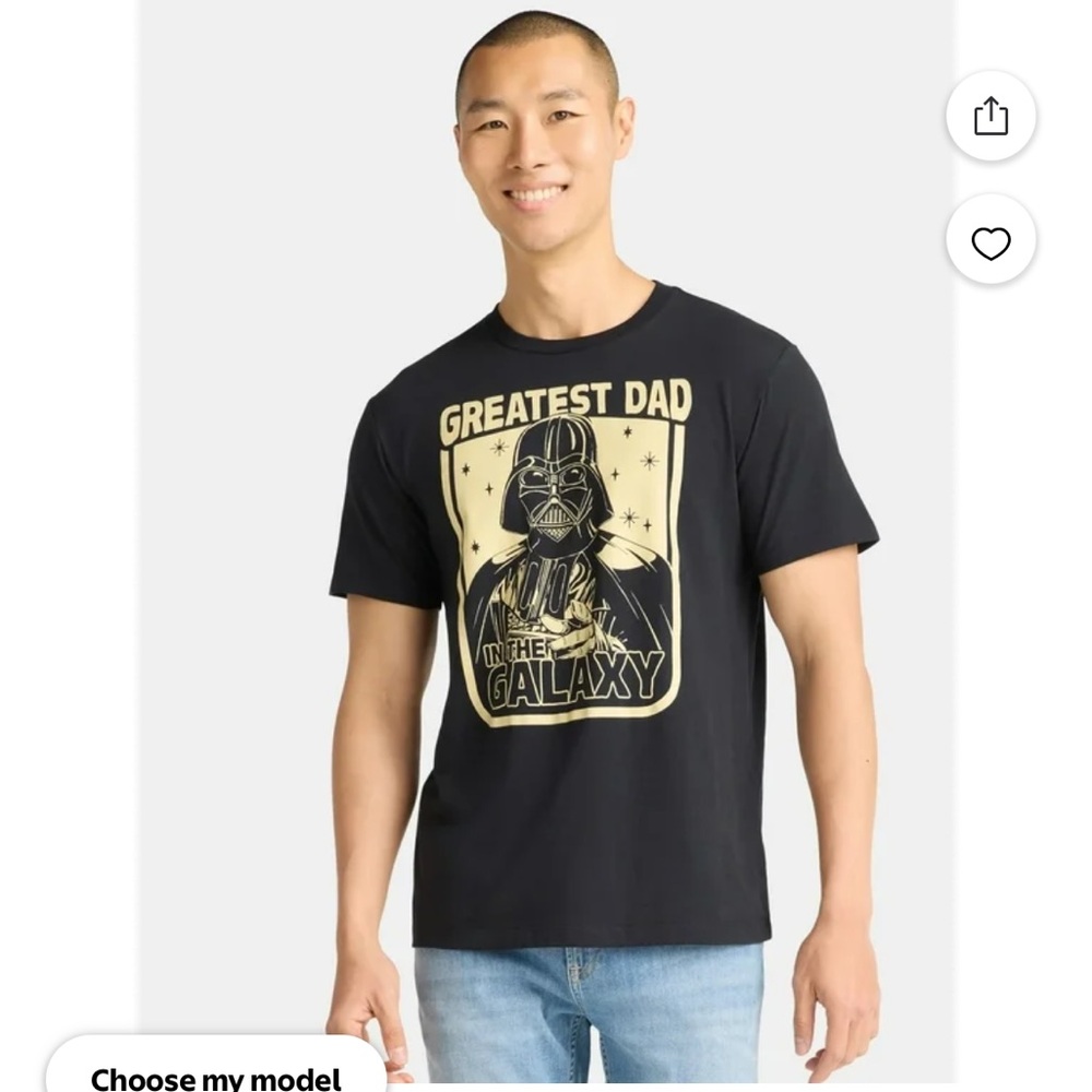 5/$30 🎈 Mad engine Star Wars medium black darth vader dad tee - Picture 2 of 8